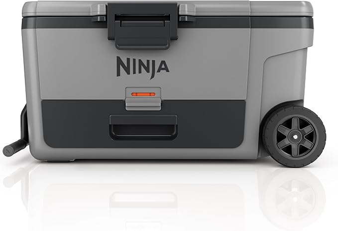 Ninja | Cooler | FrostVault 65QT Cooler with Wheels | Insulated with Temp Dry Storage Drawer | Keeps Ice Cold for Days | for The Beach, Camping, Picnics & More | Slate Gray | FB265GY