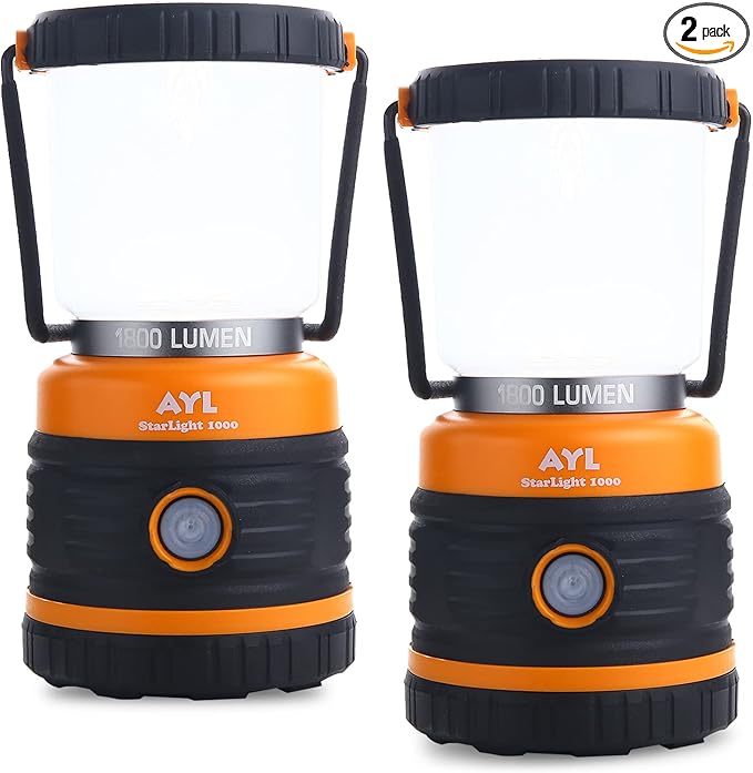 LED Camping Lantern, Battery Powered LED 1800LM, 4 Camping Lights Modes, Perfect Lantern Flashlight for Hurricane, Emergency Light, Storm, Power Outages, Survival Kits, Hiking, Fishing, Home and More