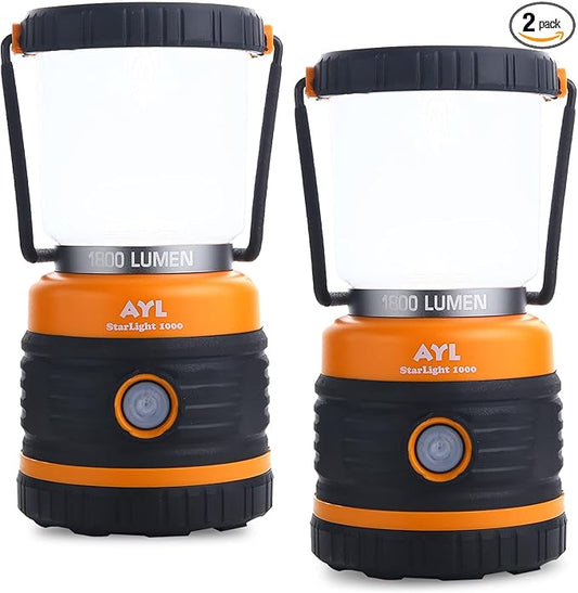LED Camping Lantern, Battery Powered LED 1800LM, 4 Camping Lights Modes, Perfect Lantern Flashlight for Hurricane, Emergency Light, Storm, Power Outages, Survival Kits, Hiking, Fishing, Home and More