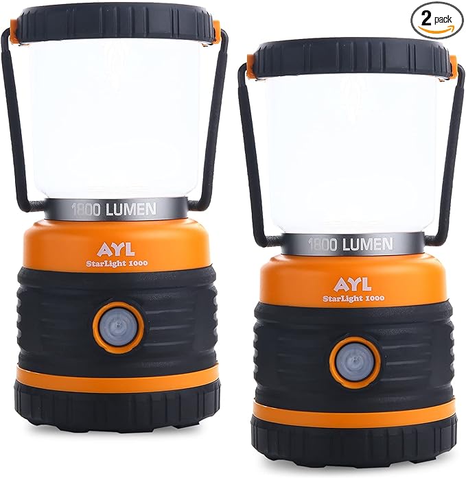 LED Camping Lantern, Battery Powered LED 1800LM, 4 Camping Lights Modes, Perfect Lantern Flashlight for Hurricane, Emergency Light, Storm, Power Outages, Survival Kits, Hiking, Fishing, Home and More