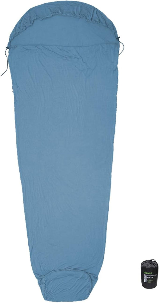 Travel Sheets for Hotel, Rayon Derived from Bamboo, Stretchy Sleep Sack for Adults, Warm Weather/Summer Sleeping Bag Liner for Camping and Travel, Rectangular with Pillow Pocket, Mummy, Cooling Sheets