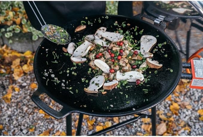 Grill Pan, 58 cm, Outdoor Pan, Fire Pan with Legs - Made of Robust Rolled Steel for Campfires & Firepit & Grill