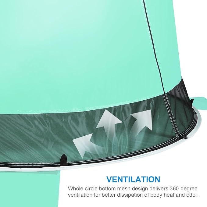 WolfWise UPF 50+ Easy Pop Up 3-4 Person Beach Tent Sport Umbrella Instant Sun Shelter Tent Sun Shade Canopy, Mint Green