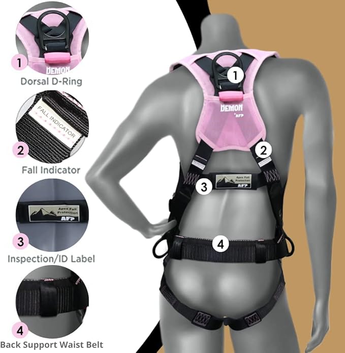 AFP Demon Fall Protection Comfortable Safety Harness (OSHA/ANSI PPE)