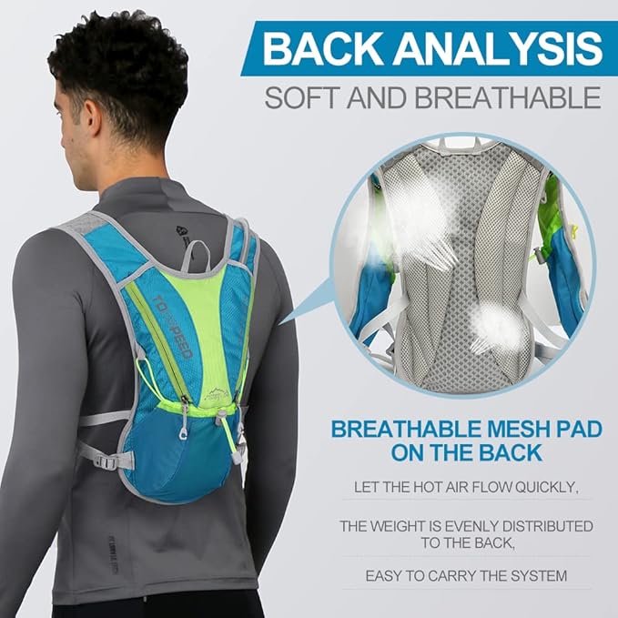 Hydration Pack Backpack，IX INOXTO Running Hydration Vest with 1.5L ( 50 oz) Water Bladder for Men Women，Lightweight Water Backpack for Hiking Cycling Climbing Camping