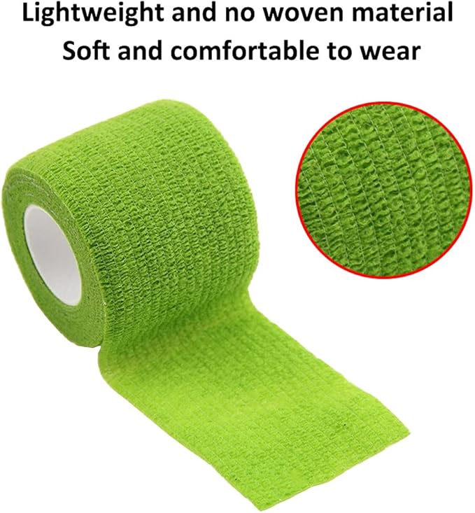 ESUPPORT 2 Inches X 5 Yards Self Adherent Cohesive Wrap Bandages Strong Elastic First Aid Tape for Wrist Ankle Pack of 10