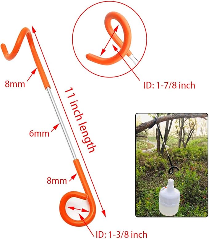 Camping Lantern Hook Hanger Tent Light Outdoor Lamp Hanger Non-Slip for Camping Hiking - 2pcs