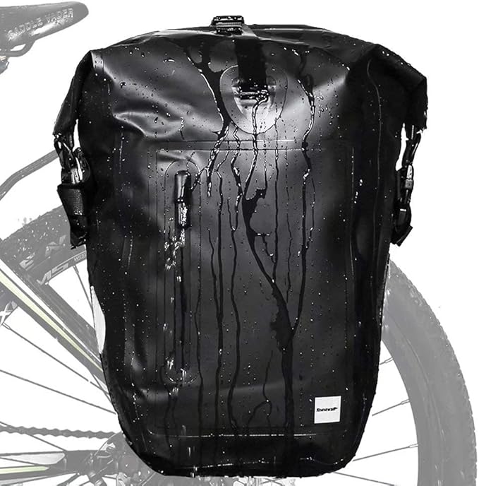 Rhinowalk Bike Pannier Bag 25L Waterproof Laptop Bicycle Rear Rack Bag Storage Saddle Bag Shoulder Bag Backpack