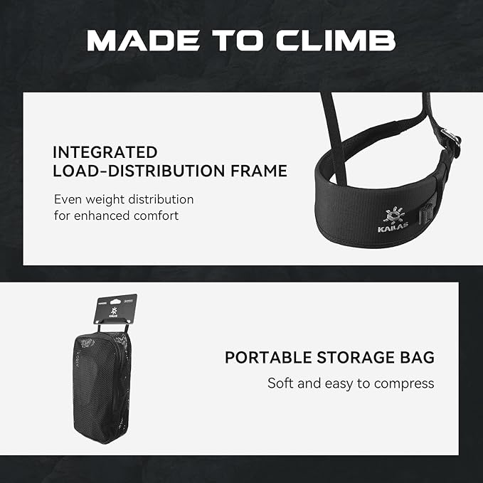 KAILAS B4 Rocking Climbing Harness Adjustable Roofing Harness Rescue Safety Harness Tree Climbing Harness Spikes