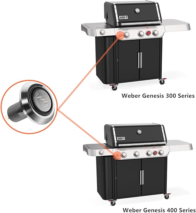 SafBbcue Grill Igniter Switch 69283 Ignitor for Weber Genesis II E/S-310 E/S-315 E/S-335, fits Genesis II E-410 435 SE-310 330 Gas Grills Parts, Compatible with Weber 66354 67532 Igniter Push Button