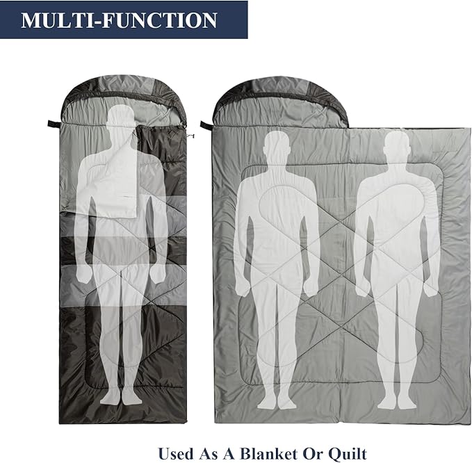 Sleeping Bags, Camping Sleeping Bag for Adults, 3 Season Warm & Cool Weather, Lightweight Waterproof Sleeping Bags for Indoor Outdoor Camping Traveling Backpacking, Pink/Blue/Black