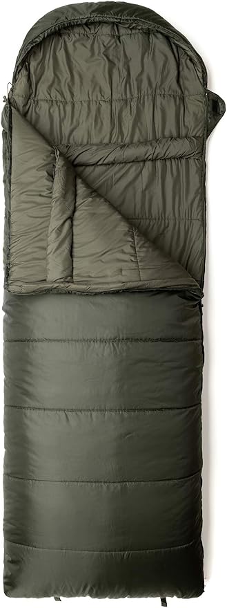 Snugpak Basecamp Ops Navigator Sleeping Bag with Compression Stuff Sack, Left Hand Zip, Olive