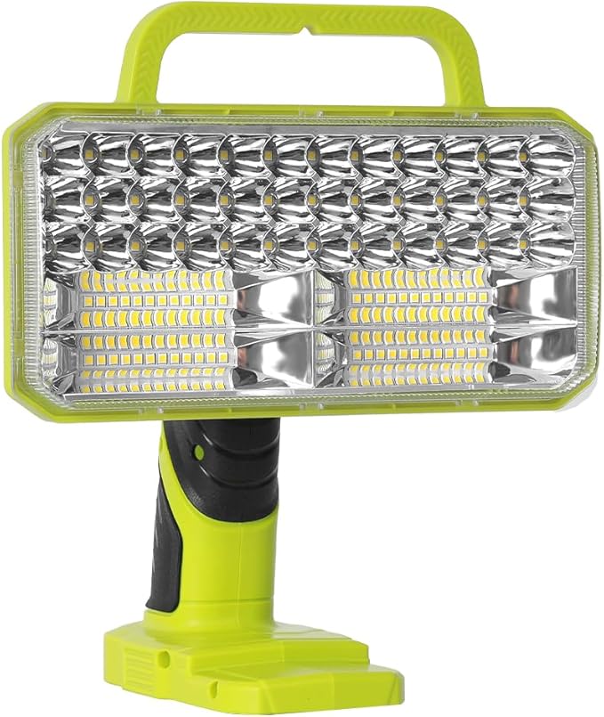 Work Light for RYOBI 18V Battery, 4200LM 40W Cordless LED Light Outdoor Jobsite Light Flashlight, 90 Degree Pivoting Head for Hiking Car Respir Camp Garage Emergrncy Lighting (Batteries Not Included)