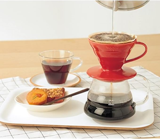 Hario VDCR-02R V60 02 Coffee Dripper Ceramic Red Coffee Drip for 1-4 Cups