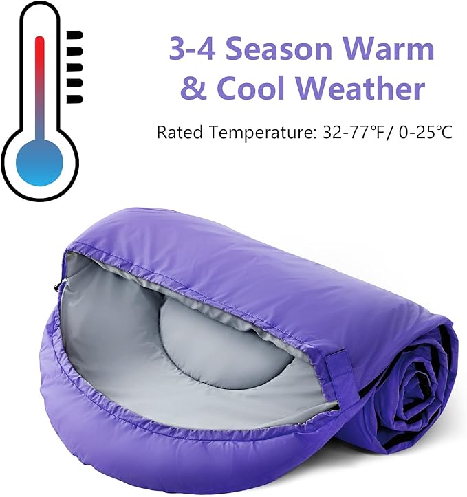 Sleeping Bags for Adults,Kids & Girls-Warm & Cold Weather Lightweight Waterproof Sleeping Bag Backpack with Compact Bag,Great for 3-4 Seasons Hiking,Camping and Outdoor Mountaineering
