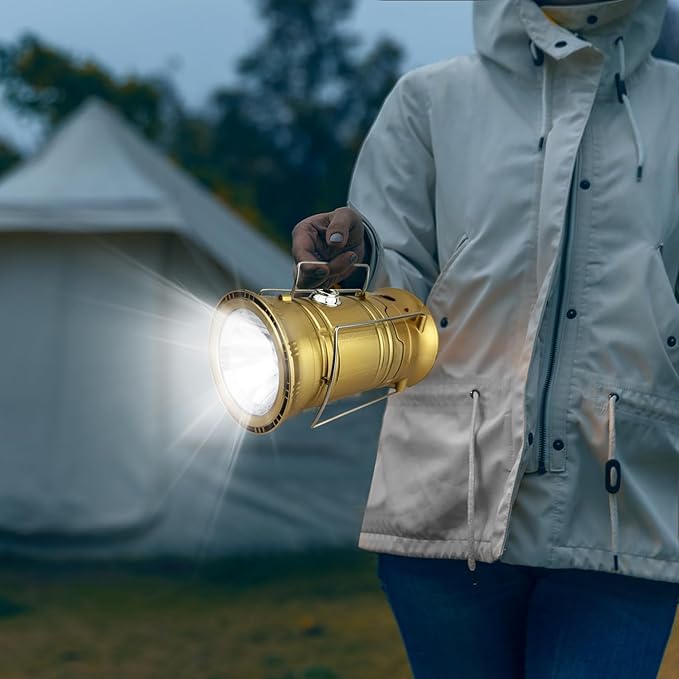 LED Camping Lantern Rechargeable, Waterproof Camping Lights for Charging Phone, RGB Tent Lights for Outdoor Party, Emergency, Hurricane, Storms and Outages, 3 Light Modes