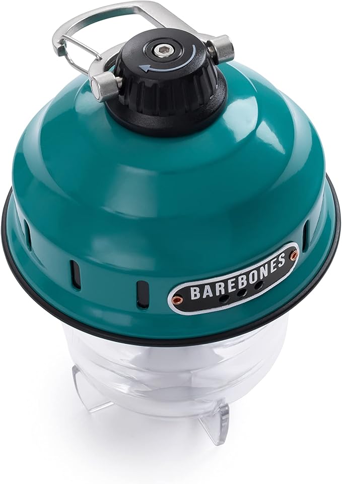 Barebones Beacon Hanging Light – Teal, Rechargeable LED Camping Lantern with Adjustable Brightness – Weatherproof Vintage-Style Hanging Lantern for Outdoor Adventures and Year-Round Use
