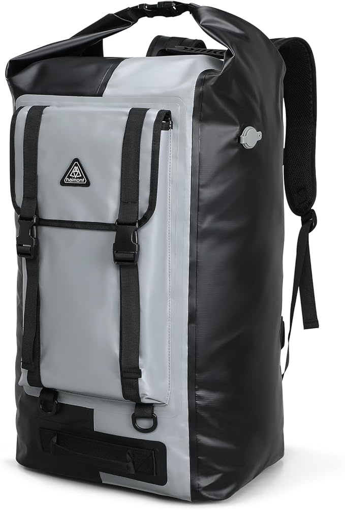 Haimont 100% Waterproof Roll-Top Backpack Heavy Duty Large Capacity IPX7 Dry Bag for Kayaking Rafting SUP Camping, 60/100L