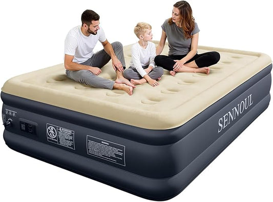 Air Mattress Full with Built in Pump,Upgraded Blow Up Bed Full Size,2 Mins Quick Self Inflatable/Deflation,18"/650lbs Max, Strong Support,No Leakage,No Odor,for Home,Guests,Camping,Travel