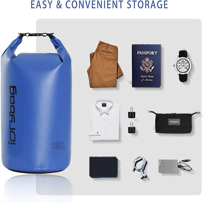 IDRYBAG Dry Bags for Kayaking Waterproof 2L/5L/10L/15L/20L, Small Dry Bag Waterproof Floating, Dry Sack Waterproof Bag for Paddleboarding Travel