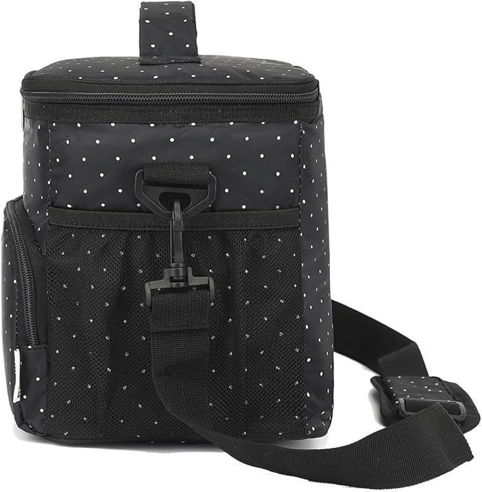 Insulated Lunch Bag for Adult/Women/Men, Reusable Large Lunch Box Cooler Soft Leakproof Tote, Thermal Meal Prep Lunch Pail with Adjustable Shoulder Strap for School/Travel/Office, Dot