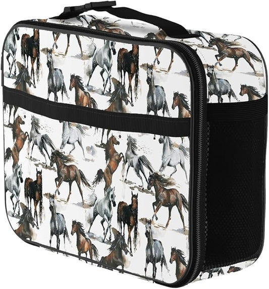 Horse Lunch Bag Reusable Insulated Lunch Box Keep Food Cooler Thermal Lunch Tote for Women Men