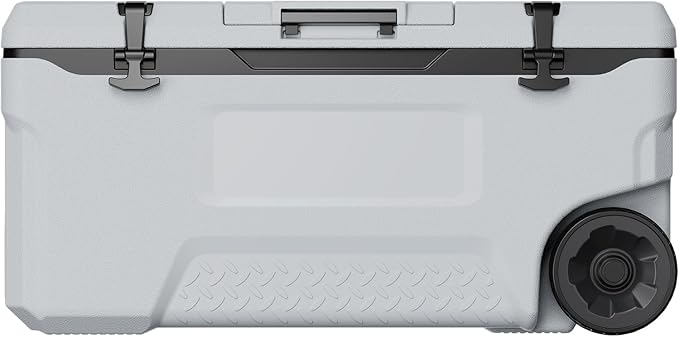 VEVOR Ultra-Light Hard Cooler, Ice Retention Cooler with Heavy Duty Handle, Ice Chest Lunch Box for Camping, Travel, Outdoor, Keeps Cool for up to 6 Days, 30% Lighter Than Rotomolded Coolers