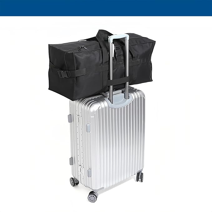 Large Duffel Bag, Waterproof Carry on Weekend Overnight Storage Bag over Luggage for Airline, Travel, Camping, Moving