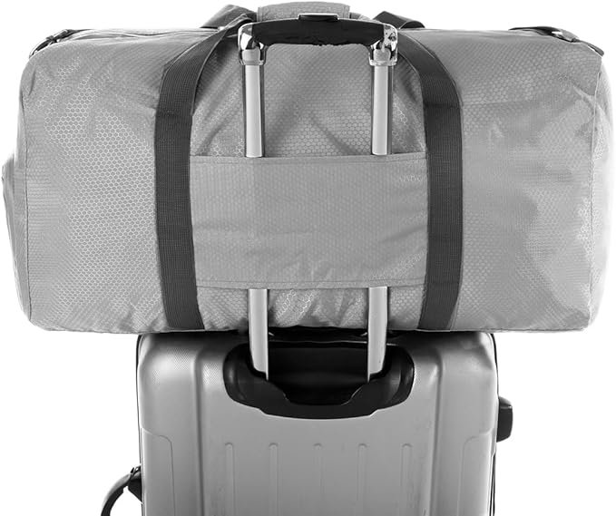 Dimayar Travel Duffle Bag for Men Women - Foldable Duffel Bag with Shoes Compartment - Overnight Bags Waterproof & Tear Resistant(85L,Space Gray)