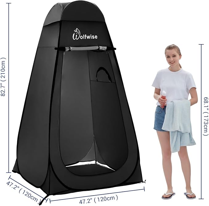 WolfWise Pop Up Privacy Shower Tent Portable Outdoor Sun Shelter Camp Toilet Changing Dressing Room