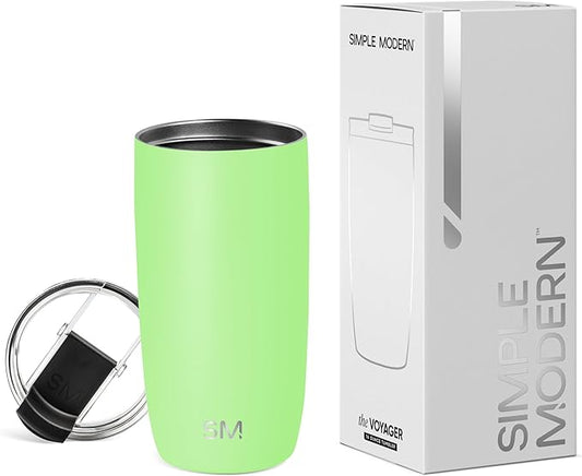 Simple Modern Travel Coffee Mug Tumbler with Flip Lid | Reusable Insulated Stainless Steel Cold Brew Iced Coffee Cup Thermos | Gifts for Women Men Him Her | Voyager Collection | 16oz | Baja