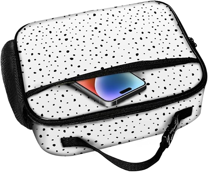 Polka Dot Lunch Bag Reusable Insulated Lunch Box Keep Food Cooler Thermal Lunch Tote for Women Men