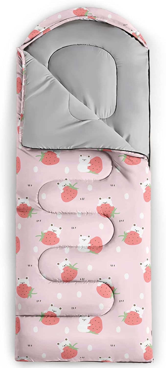 QOOMO Camping Sleeping Bags,3 Season Warm & Cool Weather,Lightweight,Waterproof Sleeping Bags for Adults & Kids,Traveling,and Outdoors,Camping Gear Equipment