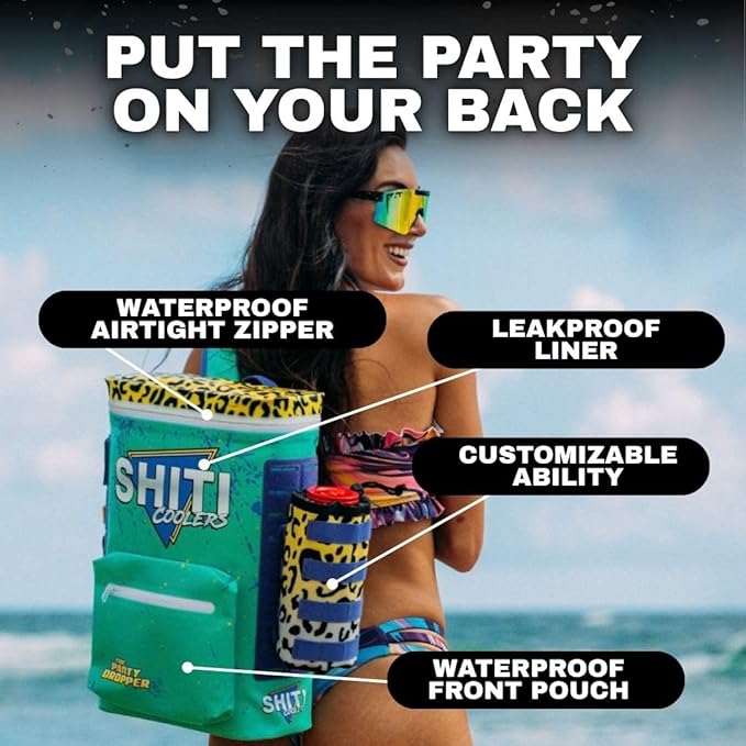 SHITI Coolers Cooler Backpack for Camping, Travel, Beach, Soft Lunch Box for Food, Drinks & Ice, Portable, Waterproof 24 Hr Insulated Bag with Shoulder Straps, Customizable