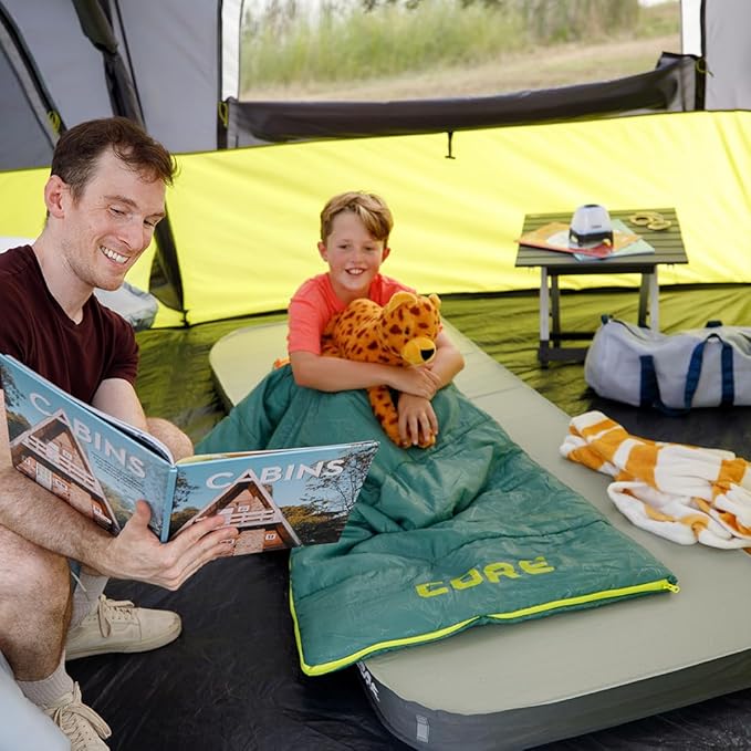 CORE 50 Degree Youth Sleeping Bag | Lightweight & Compact for Boys & Girls | Perfect for Indoor or Outdoor Use, Camping, Backpacking, Hiking, & Sleepovers | Ideal for Warm & Cooler 3 Season Weather