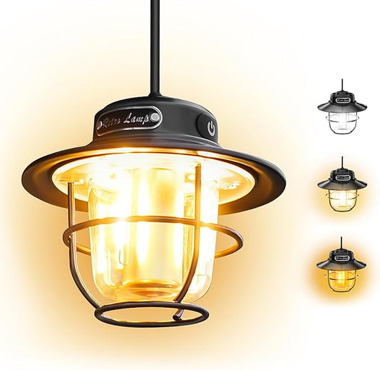 Camping Lantern, Portable Camping Light, Rechargeable Lanterns 4 Light Modes(1300-6500K), Adjustable Brightness, Waterproof Tent Lantern LED Lanterns for Power Outages, Camping, Fishing