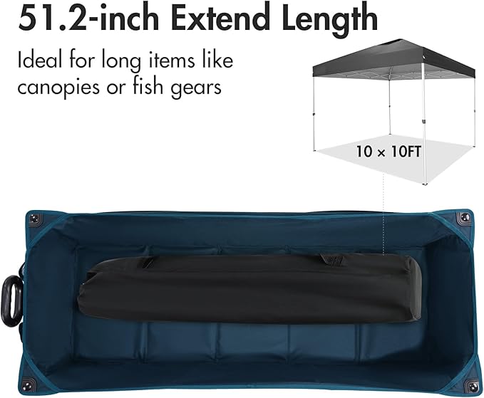 PORTAL 51.2" Long Wagons Carts Foldable with Brakes, Large Collapsible Wagon with Cargo Net, Side Pocket, Cup Holders, 350 LBs Heavy Duty Utility Grocery Wagons for Sports, Camping