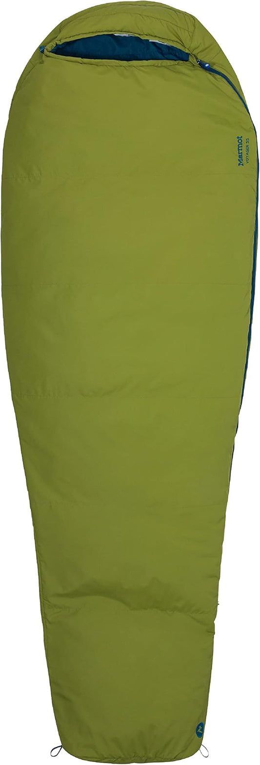 MARMOT Voyager 45° or 55° Mummy Sleeping Bags, Synthetic Spirafil Insulation for Camping & Backpacking