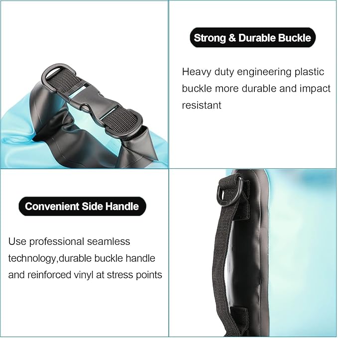 Waterproof Dry Bag,5L/10L/20L Roll Top Lightweight Dry Storage Bag Backpack with Waterproof Phone Case for Travel,Swimming,Boating,Kayaking,Fishing,Camping and Beach (Blue 1pcs, 5L)