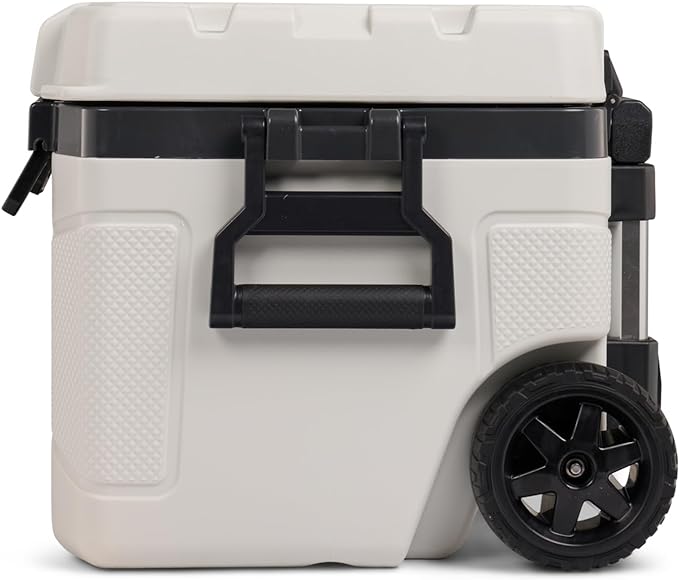 Igloo Trailmate 52Qt Wheeled Cooler, Insulated Hard Shell Ice Chest, Bone