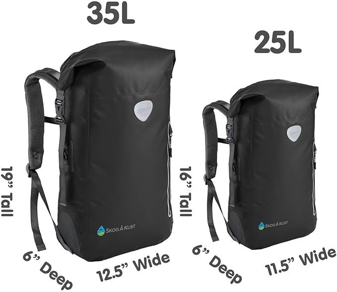 Skog Å Kust BackSak Heavy Duty Waterproof Backpack - Gear Bag for Sports, Travel, & More - 25 & 35 Liter Sizes