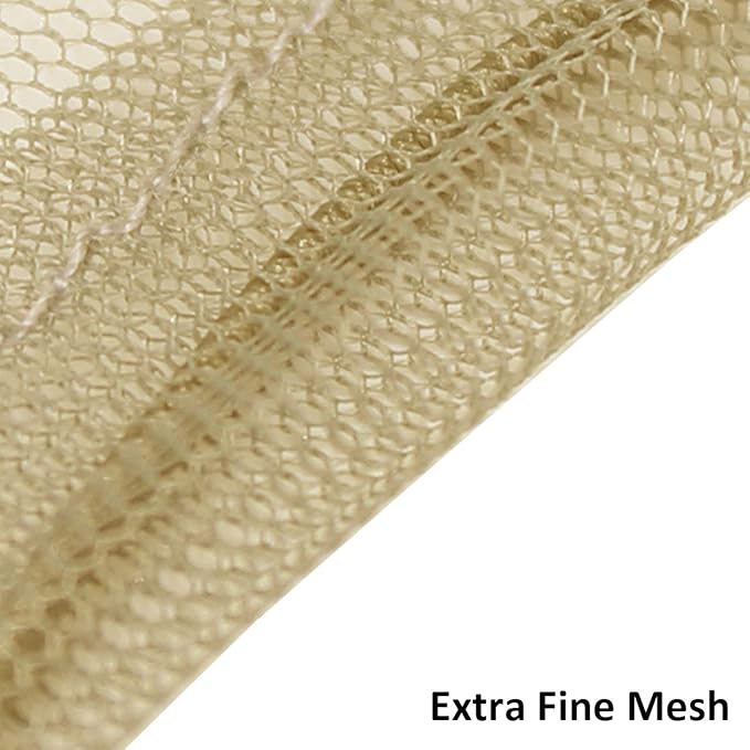 Anvin Mosquito Head Mesh Nets Gnat Face Netting for No See Ums Insects Bugs Gnats Biting Midges from Any Outdoor Activities, Works Over Most Hats Comes with Free Stock Pouches (3pcs, Khaki)