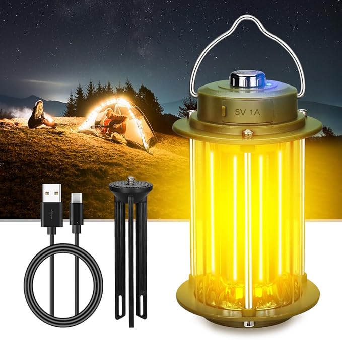 Rechargeable Camping Lantern, 3 Modes Dimmable Camping Lights, 3200mA High Capacity Battery Hurricane Lantern, IPX4 Waterproof Portable Emergency Camp Lights for Hurricane Survival Hiking With Bracket