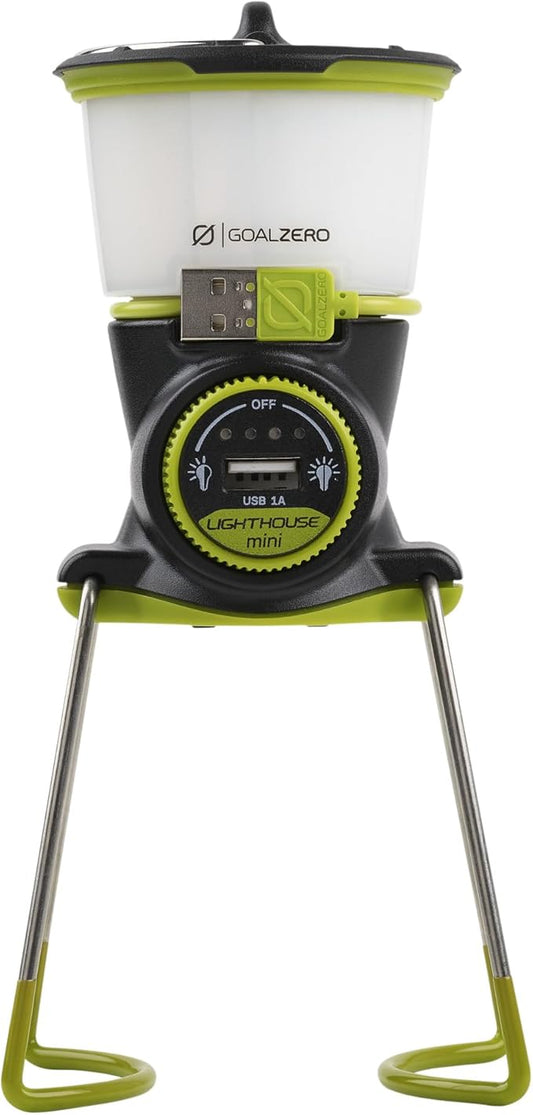 Goal Zero Lighthouse Mini Core Lantern, Small Solar-Powered and USB Lantern for Camping and Emergency Use