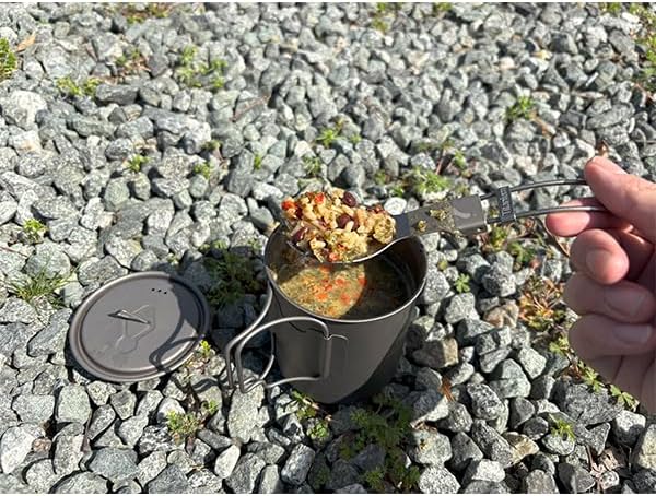 TOAKS Ultralight 450ml Titanium Cup – Camping Mug with Foldable Handles, 48g, Backpacking & Hiking Gear