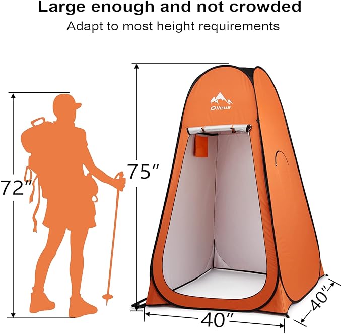Oileus Pop Up Privacy Tent - Portable Shower Tent, Beach Changing Room, Camp Toilet, Instant Privacy Shelter - Camping, Beach, Hiking, Fishing