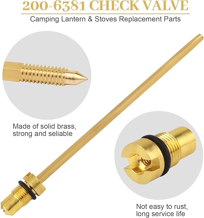 Check Valve and Air Stem Assembly Compatible with Coleman Stove Valve Parts for Fuel Lantern for Fuel Lantern or Stove - 2 Pcs