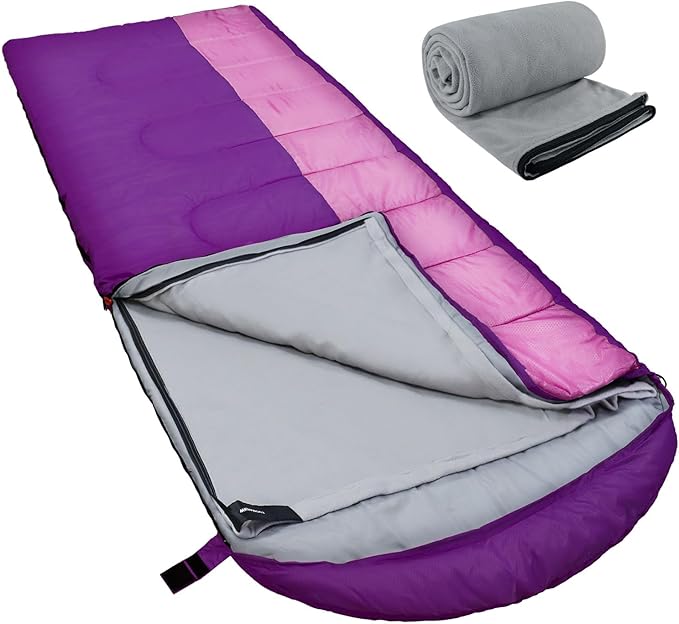 XL 10 Degree Sleeping Bags Waterproof for Adults 350GSM Machine Washable with Compression Sack for 3-4 Season Camping Outdoor