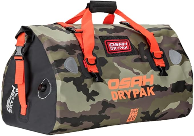 Motorcycle Dry Bag - Waterproof Motorcycle Duffle & Luggage Tail Bag Saddle Bags with Roll Top Closure, Large Storage Space，for Motorcycle Back Seat(Jungle, 40L)