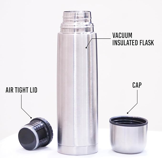 Best Stainless Steel Coffee Thermo | BPA Free & Triple Wall Insulated | Hot Water & Cold Drinks for Hours | Perfect for Biking, Backpack, Camping, Office | Fits Most Car Cupholders (500 ML)